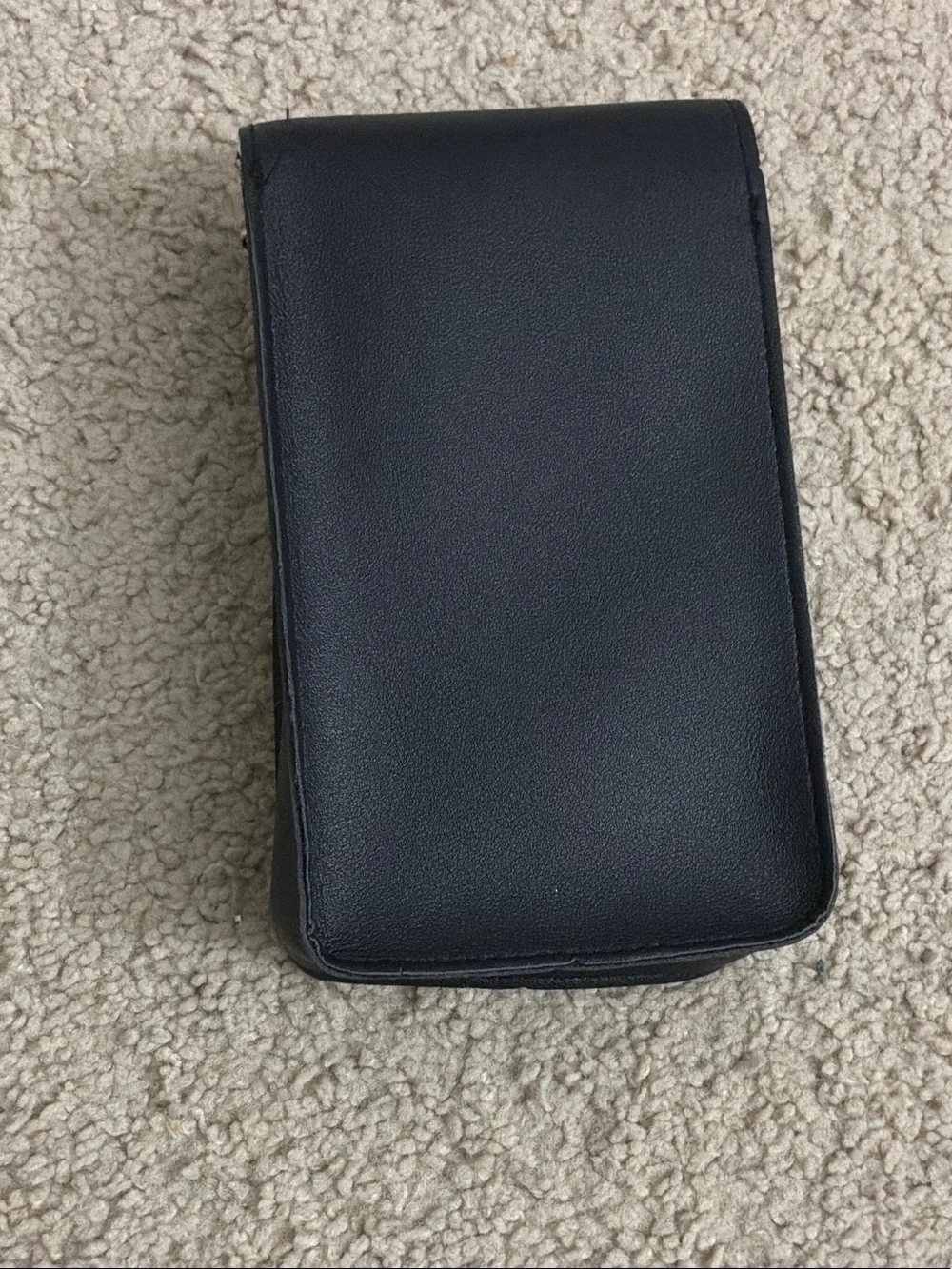 Black and White Faux Leather Phone Crossbody with Gold Lock